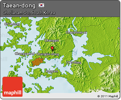 Physical 3D Map of Taean-dong