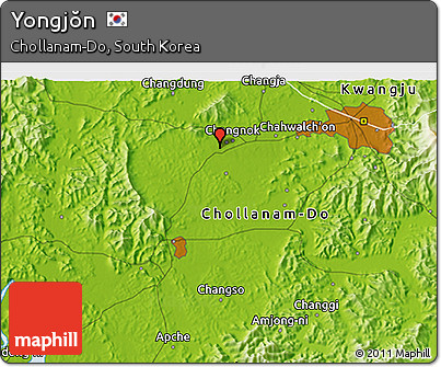 Physical 3D Map of Yongjŏn