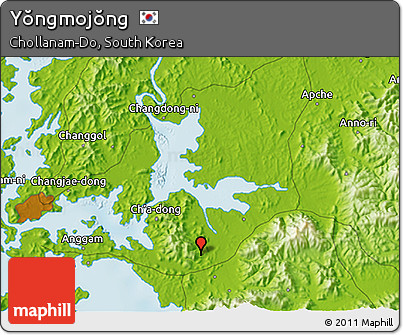 Physical 3D Map of Yŏngmojŏng