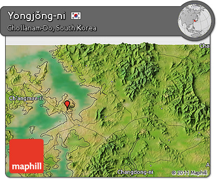 Satellite 3D Map of Yongjŏng-ni