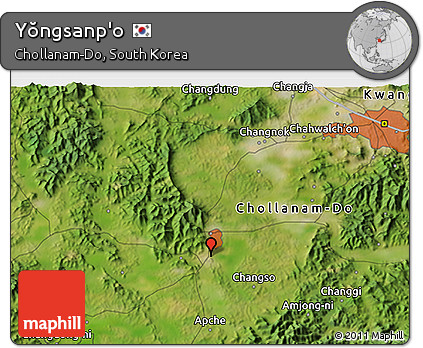 Satellite 3D Map of Yŏngsanp'o