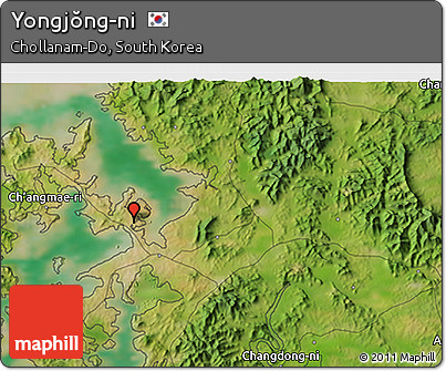 Satellite 3D Map of Yongjŏng-ni