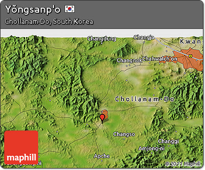 Satellite 3D Map of Yŏngsanp'o