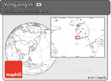Blank Location Map of Yongjŏng-ni
