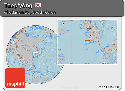 Gray Location Map of Taep'yŏng, hill shading