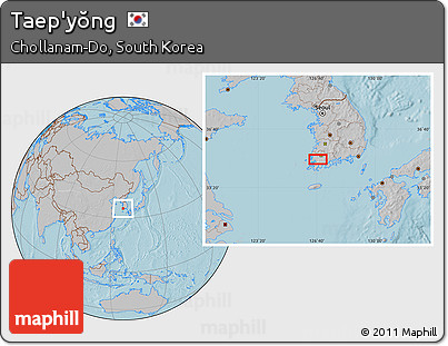 Gray Location Map of Taep'yŏng, hill shading