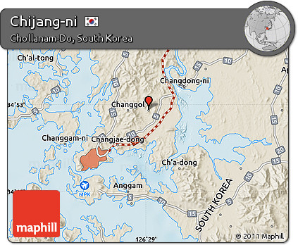 Shaded Relief Map of Chijang-ni