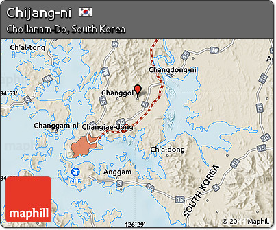 Shaded Relief Map of Chijang-ni