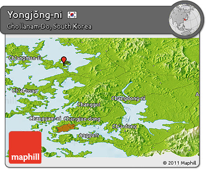 Physical Panoramic Map of Yongjŏng-ni