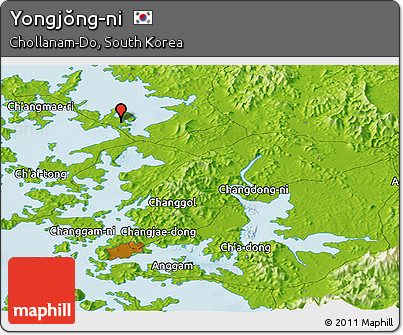 Physical Panoramic Map of Yongjŏng-ni