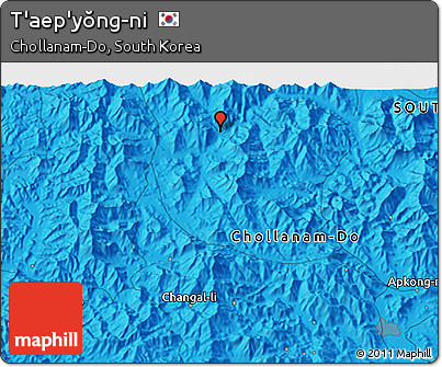 Political 3D Map of T'aep'yŏng-ni