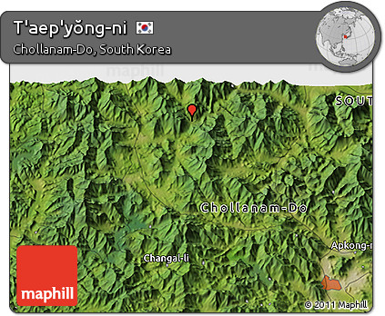 Satellite 3D Map of T'aep'yŏng-ni
