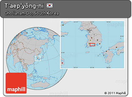 Gray Location Map of T'aep'yŏng-ni