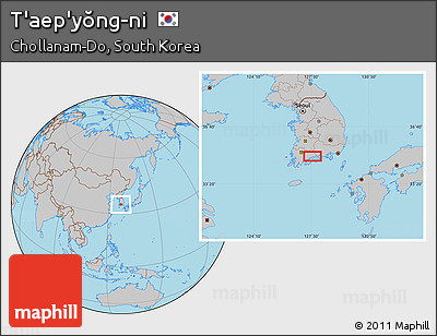 Gray Location Map of T'aep'yŏng-ni