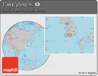 Gray Location Map of T'aep'yŏng-ni