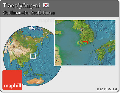 Satellite Location Map of T'aep'yŏng-ni