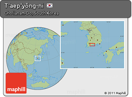 Savanna Style Location Map of T'aep'yŏng-ni