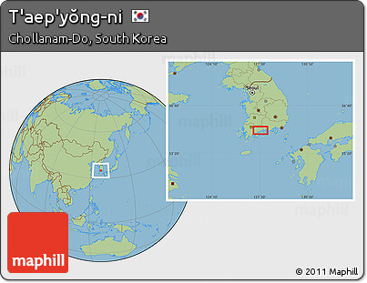 Savanna Style Location Map of T'aep'yŏng-ni