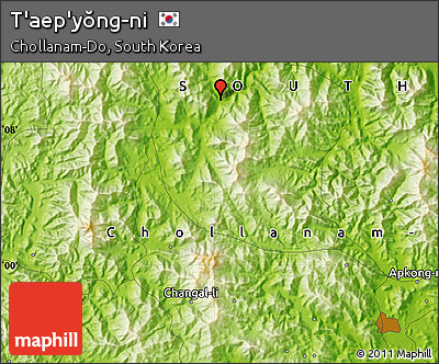 Physical Map of T'aep'yŏng-ni