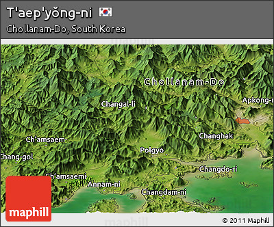 Satellite Panoramic Map of T'aep'yŏng-ni