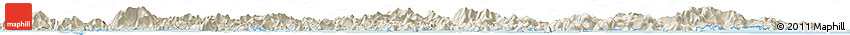 Shaded Relief Horizon Map of the Area around 34° 56' 49" N, 128° 25' 30" E