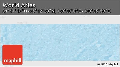 Physical Panoramic Map of the Area around 34° 56' 49" N, 130° 7' 30" E