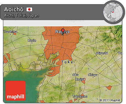 Satellite 3D Map of Aoichō
