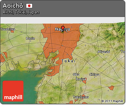 Satellite 3D Map of Aoichō
