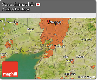 Satellite 3D Map of Sasashimachō
