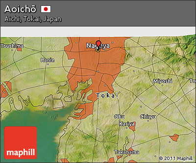 Satellite 3D Map of Aoichō