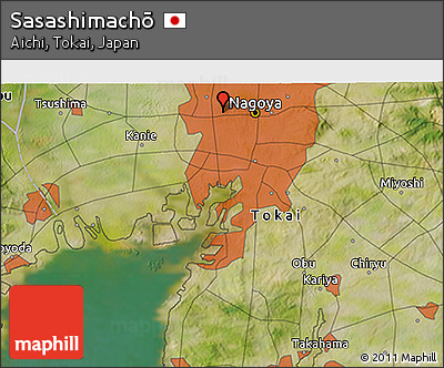 Satellite 3D Map of Sasashimachō