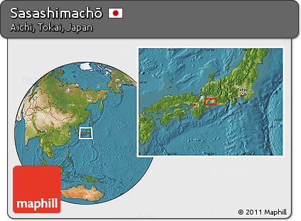 Satellite Location Map of Sasashimachō