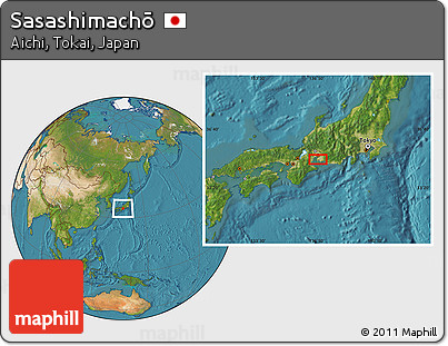 Satellite Location Map of Sasashimachō