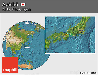 Satellite Location Map of Aoichō