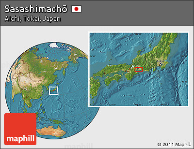 Satellite Location Map of Sasashimachō