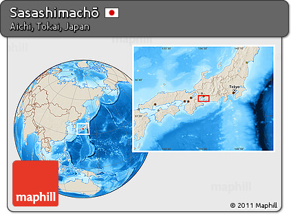 Shaded Relief Location Map of Sasashimachō