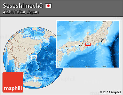 Shaded Relief Location Map of Sasashimachō