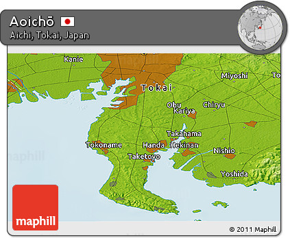 Physical Panoramic Map of Aoichō