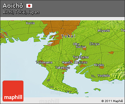 Physical Panoramic Map of Aoichō