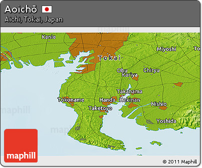 Physical Panoramic Map of Aoichō