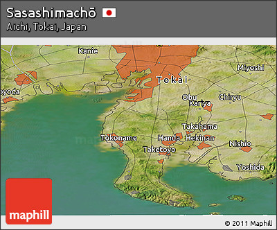 Satellite Panoramic Map of Sasashimachō