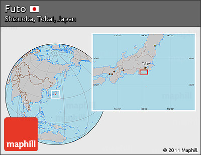 Gray Location Map of Futo