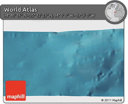 Satellite 3D Map of the Area around 34° 56' 49" N, 13° 31' 30" W