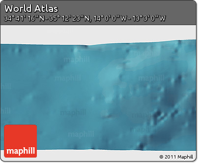 Satellite 3D Map of the Area around 34° 56' 49" N, 13° 31' 30" W