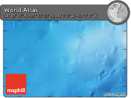 Physical Map of the Area around 34° 56' 49" N, 13° 31' 30" W