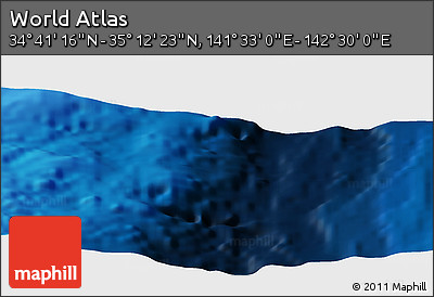 Physical Panoramic Map of the Area around 34° 56' 49" N, 142° 1' 30" E