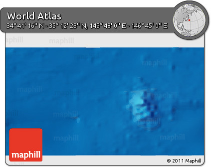 Physical 3D Map of the Area around 34° 56' 49" N, 146° 16' 30" E