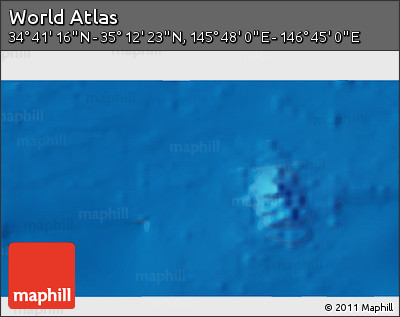 Physical 3D Map of the Area around 34° 56' 49" N, 146° 16' 30" E