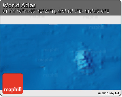 Physical 3D Map of the Area around 34° 56' 49" N, 146° 16' 30" E