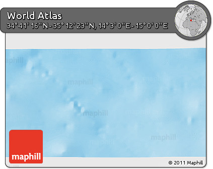 Physical 3D Map of the Area around 34° 56' 49" N, 14° 31' 30" E